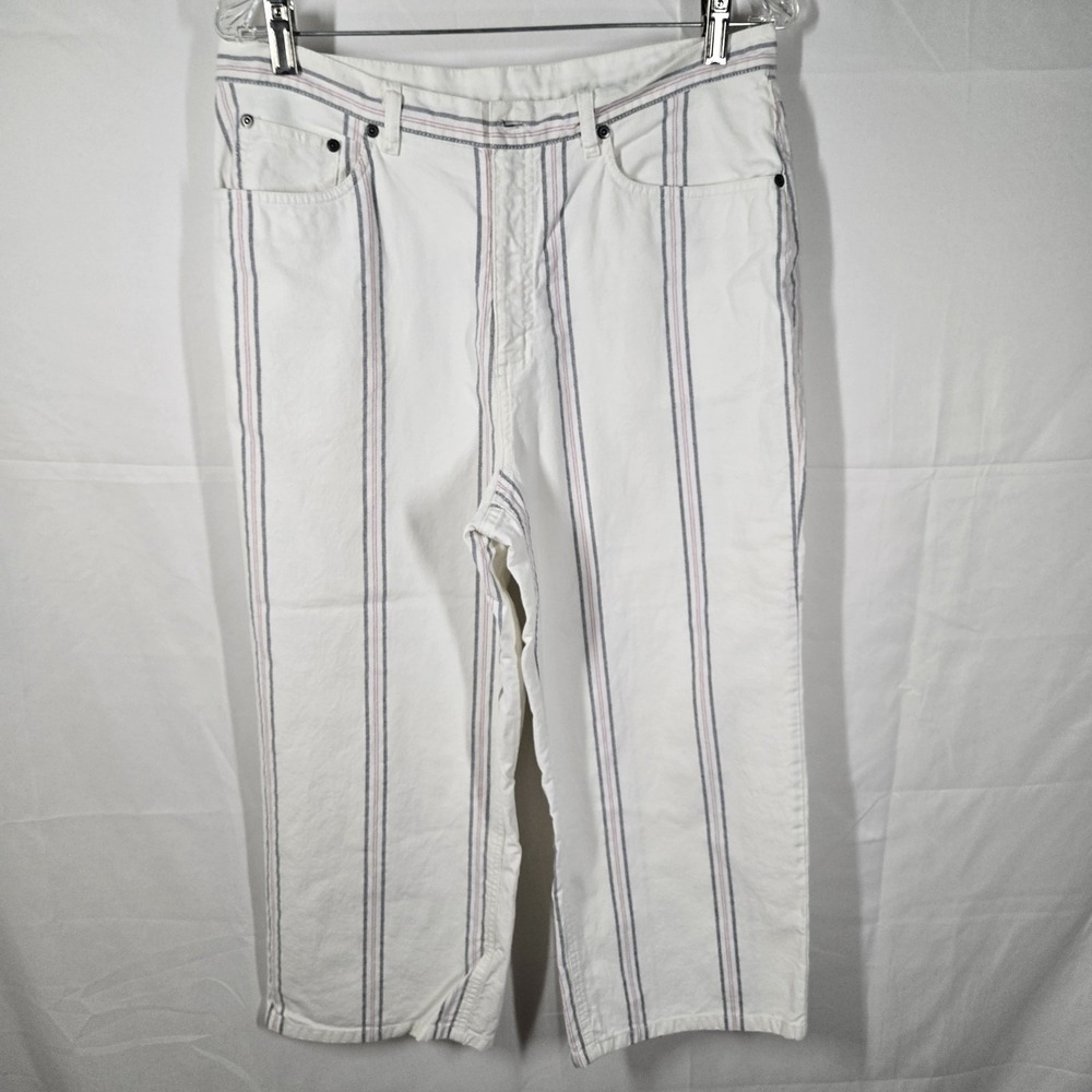 Vintage 90s Chicos Design Womens Size "2" Cotton Cropped Pants Coastal 31" Waist